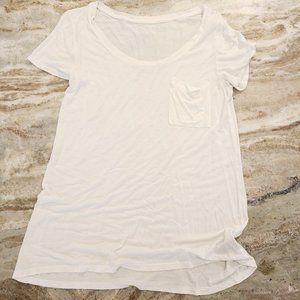 White V-Neck with pocket
